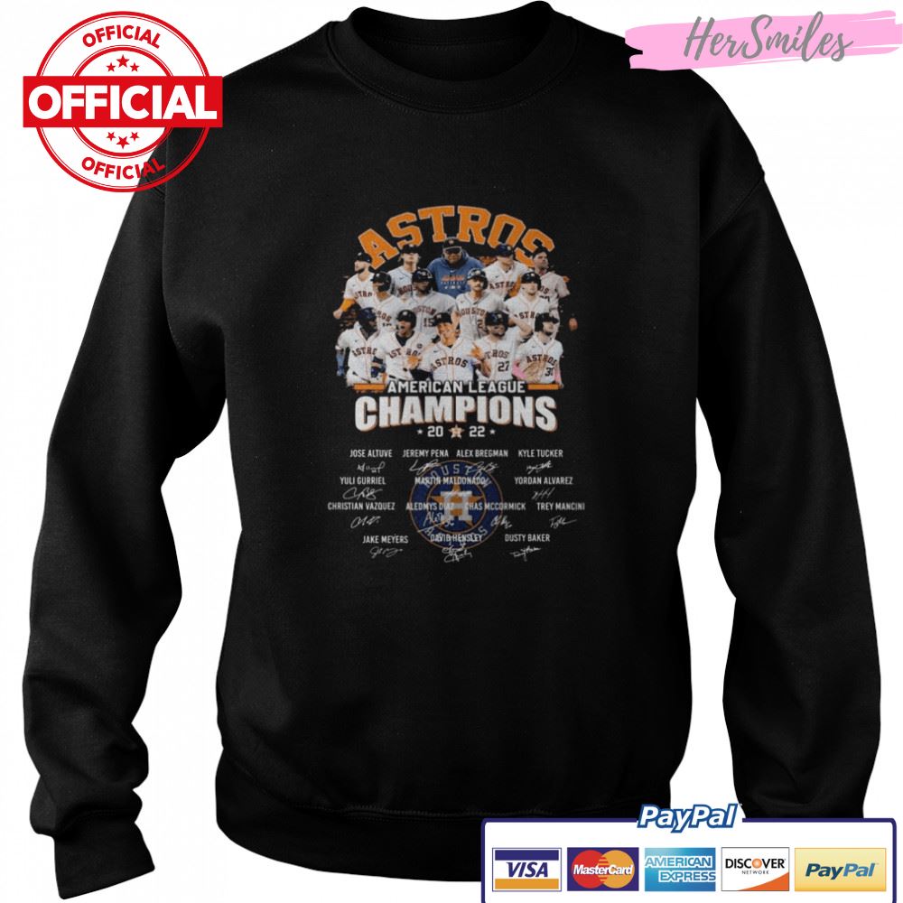 MLB Team Houston Astros American League Champions 2022 Signatures shirt MLB Team Houston Astros American League Champions 2022 Signatures shirt