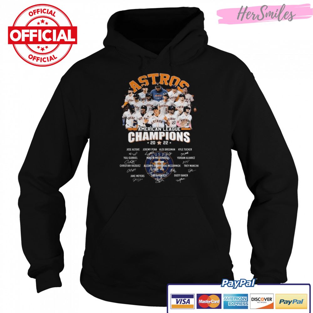 MLB Team Houston Astros American League Champions 2022 Signatures shirt MLB Team Houston Astros American League Champions 2022 Signatures shirt