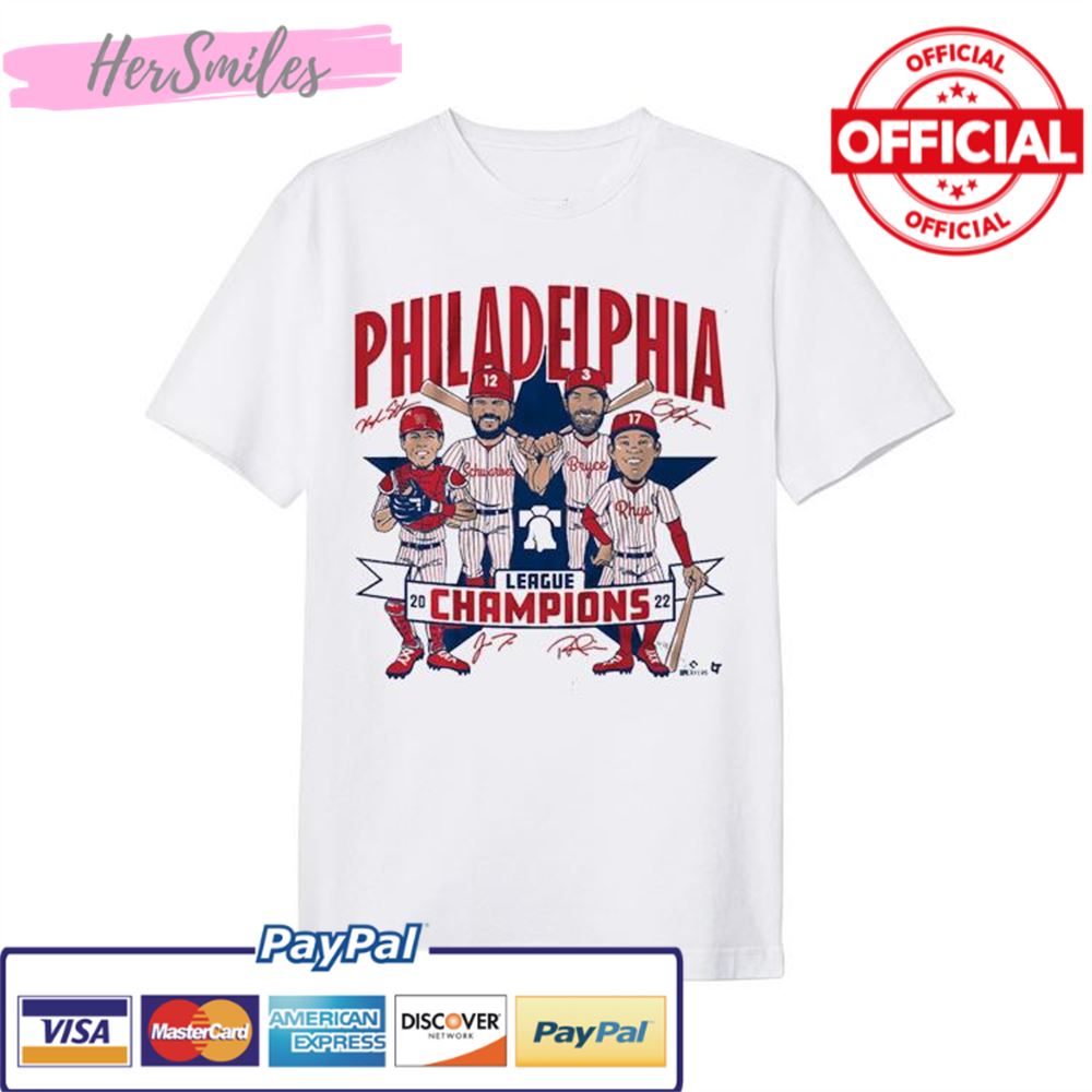 Philadelphia Phillies 2022 League Champions Caricature Signatures Shirt
