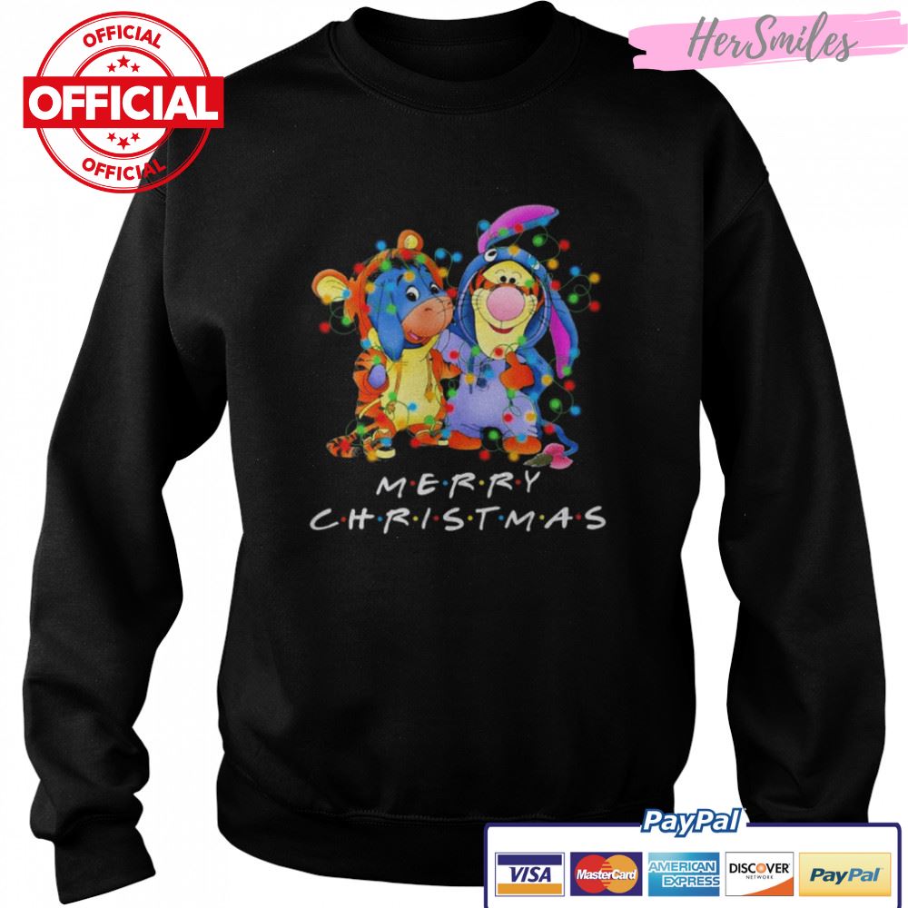 Pooh Bear and Tigger Friends Merry Christmas Lights Shirt Pooh Bear and Tigger Friends Merry Christmas Lights Shirt