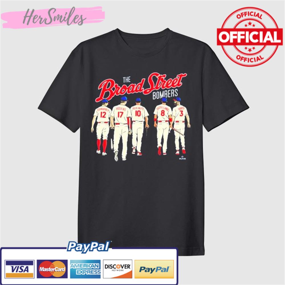 The Broad Street Bombers Baseball Philadelphia Phillies Players Road 2022 Shirt