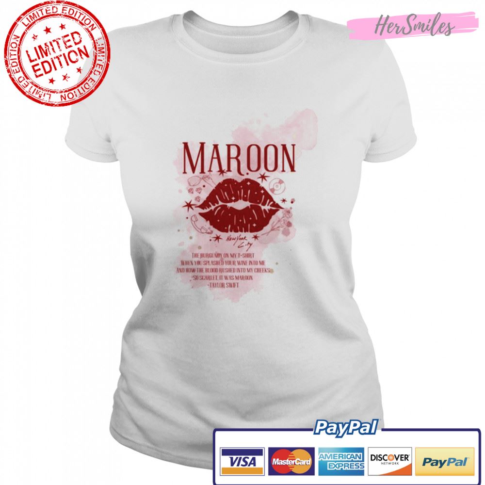 The Burgundy On My T-Shirt Maroon – Midnights Album Ts Taylor shirt