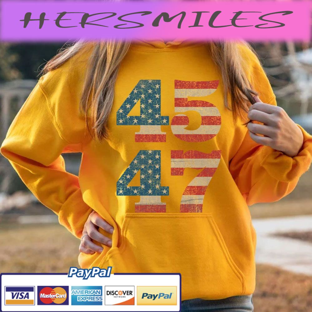 45 47 Trump 2024 Vintage Usa American Flag Trending Unisex T-shirt 45 47 Trump 2024 Vintage Usa American Flag Trending Unisex T-shirt