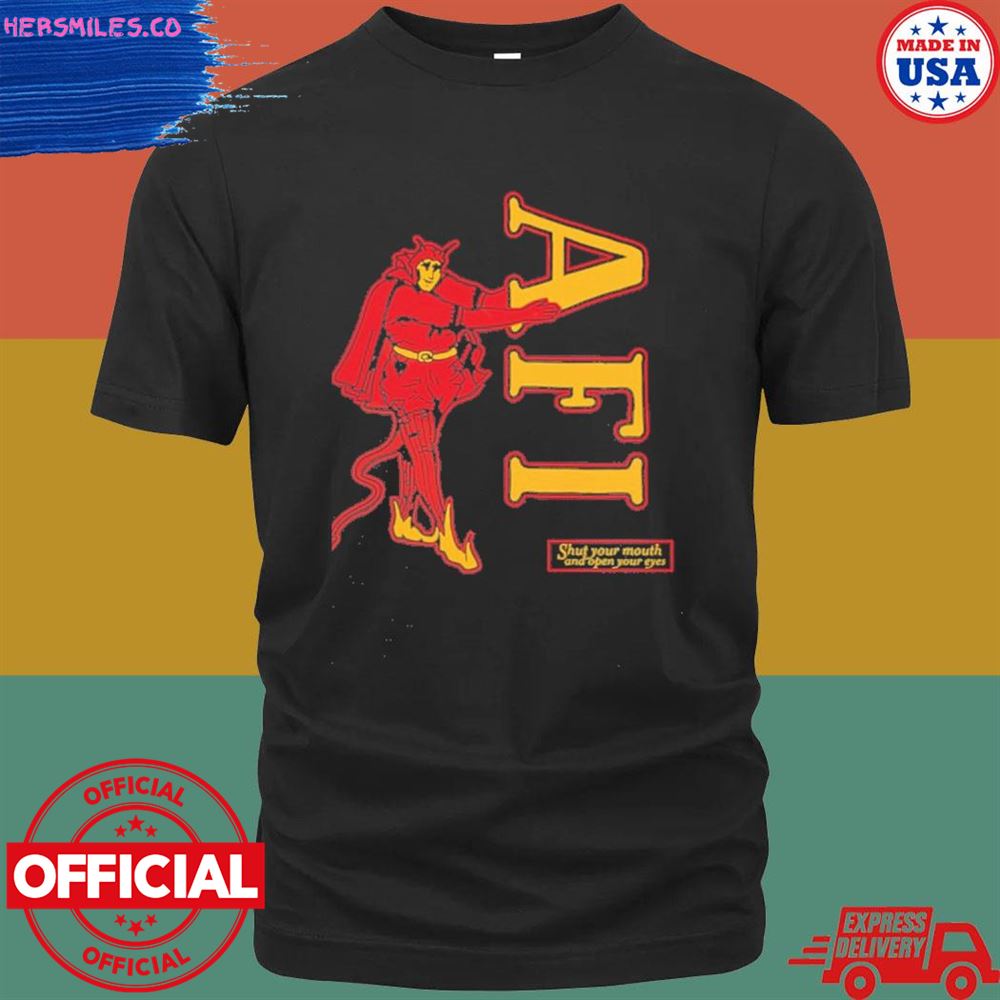 AFL shut your mouth and open your eyes devil shirt