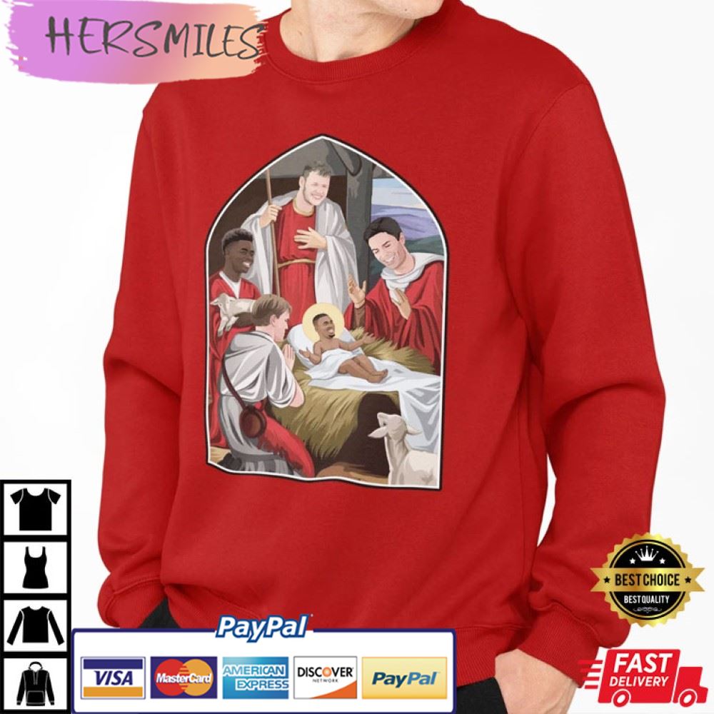 Arsenal Nativity Christmas Jesus Saka Gunners Best T-Shirt Arsenal Nativity Christmas Jesus Saka Gunners Best T-Shirt