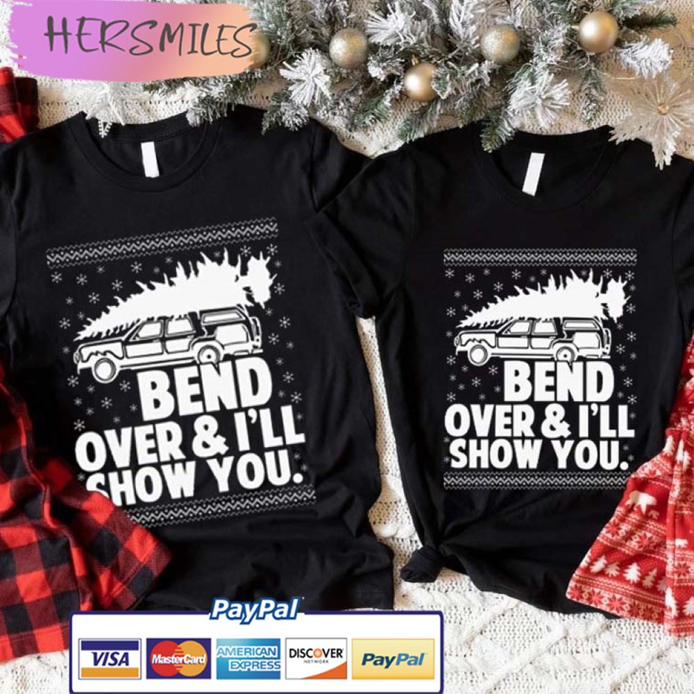 Bend Over & I’ll Show You Funny Christmas Couples Shirt