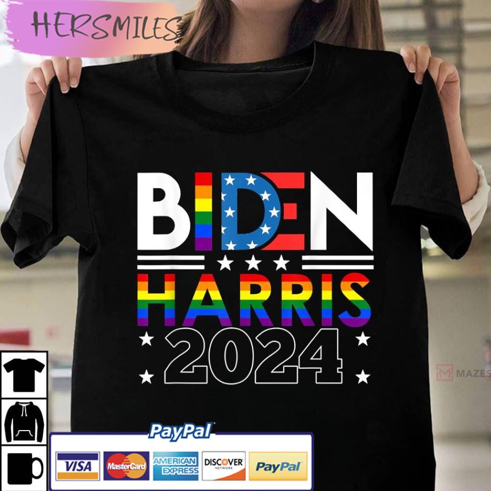 Biden Harris 2024 Rainbow Pride LGBT Democrat Best T-Shirt