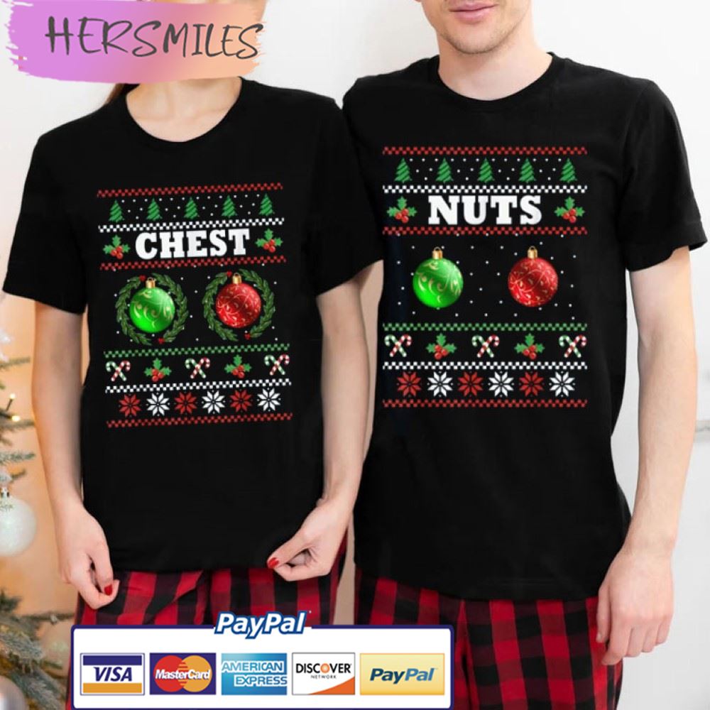 Chest And Nuts For Christmas Couples Shirt