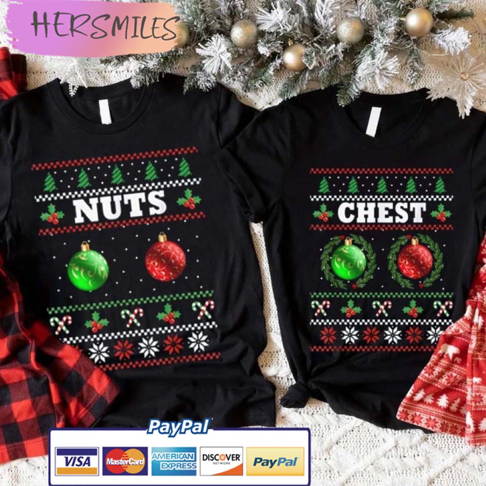 Chest And Nuts For Christmas Couples Shirt