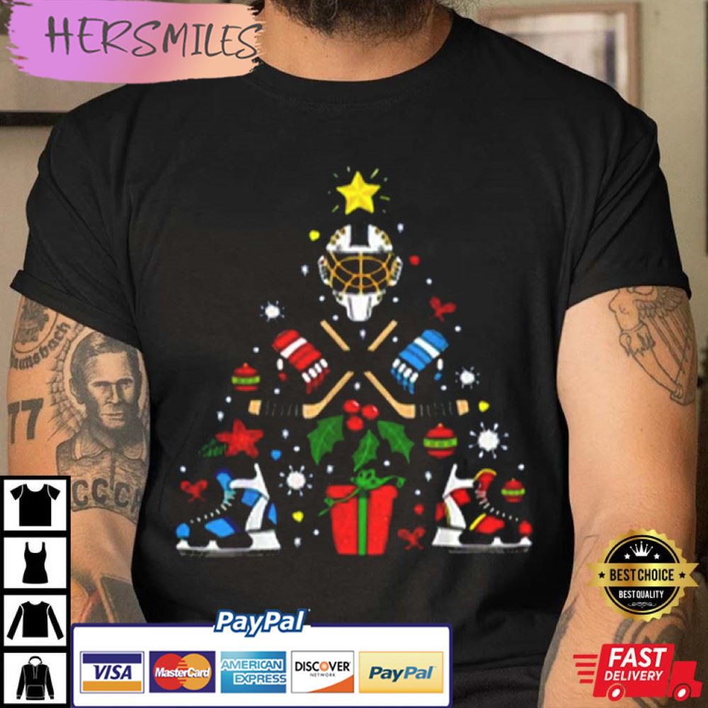 Christmas Ice Hockey Xmas Hockey Lover Gift Best T-Shirt
