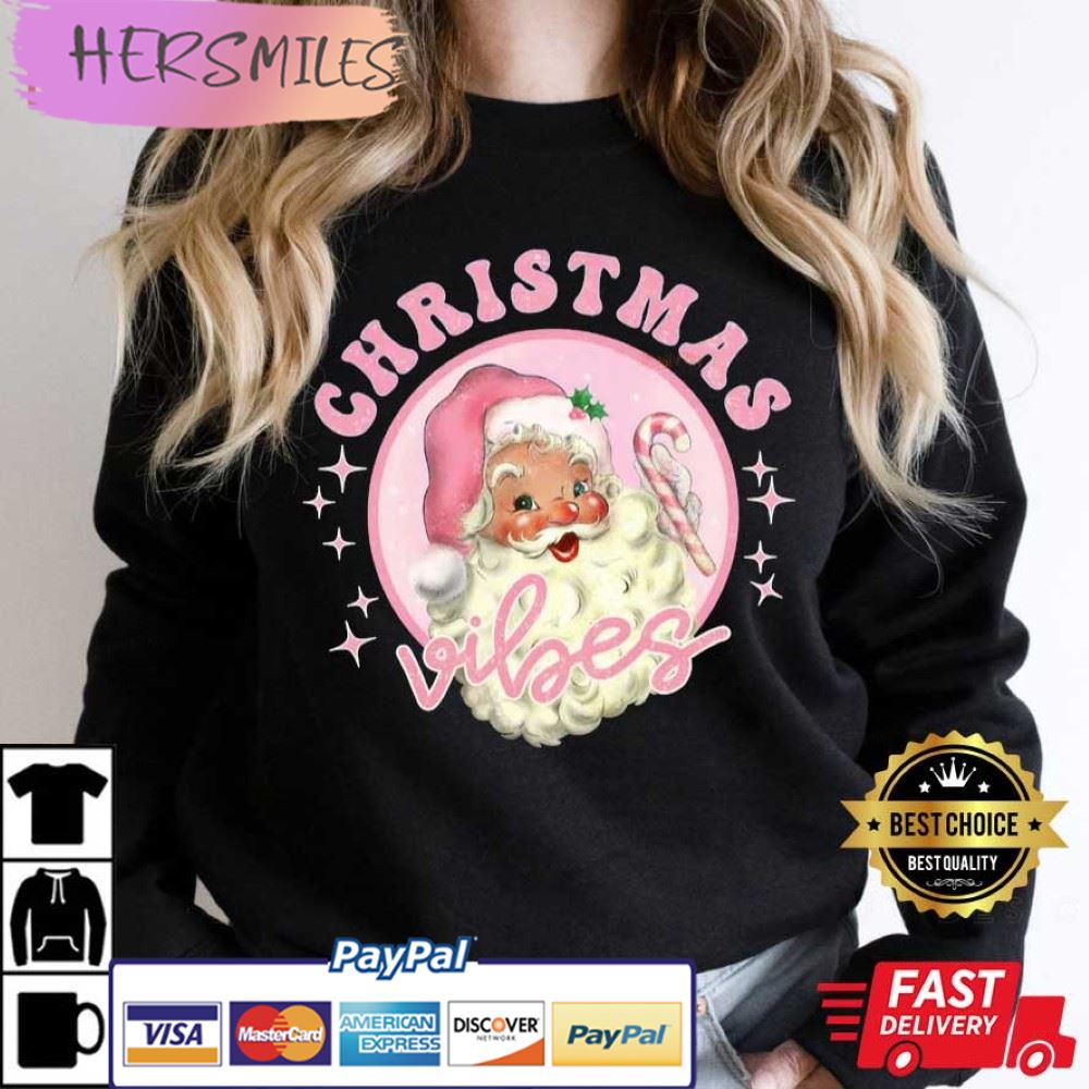 Christmas Vibes Joly Santa Clause Face Xmas Best T-Shirt