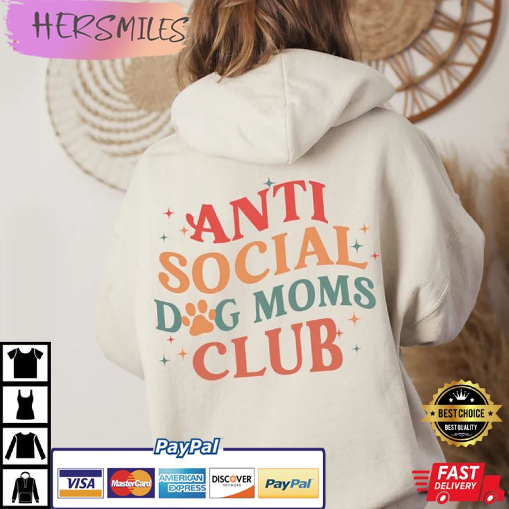 Custom Dog Ears, Anti Social Dog Mum Club T-shirt