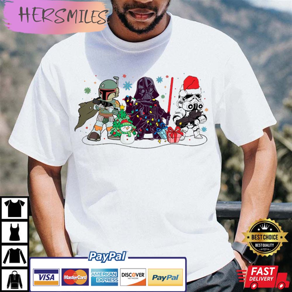 Darth Vader Stormtrooper Boba Fett Christmas Best T-shirt