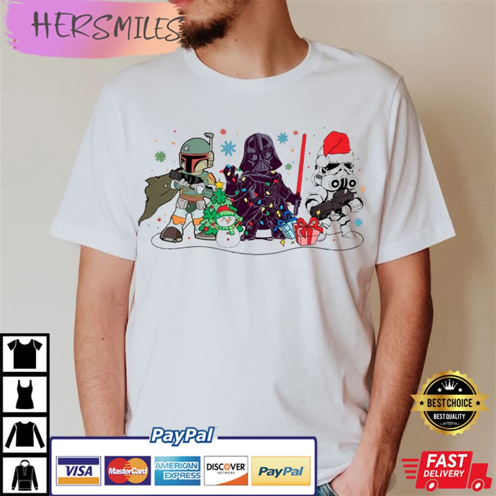 Darth Vader Stormtrooper Boba Fett Christmas Best T-shirt