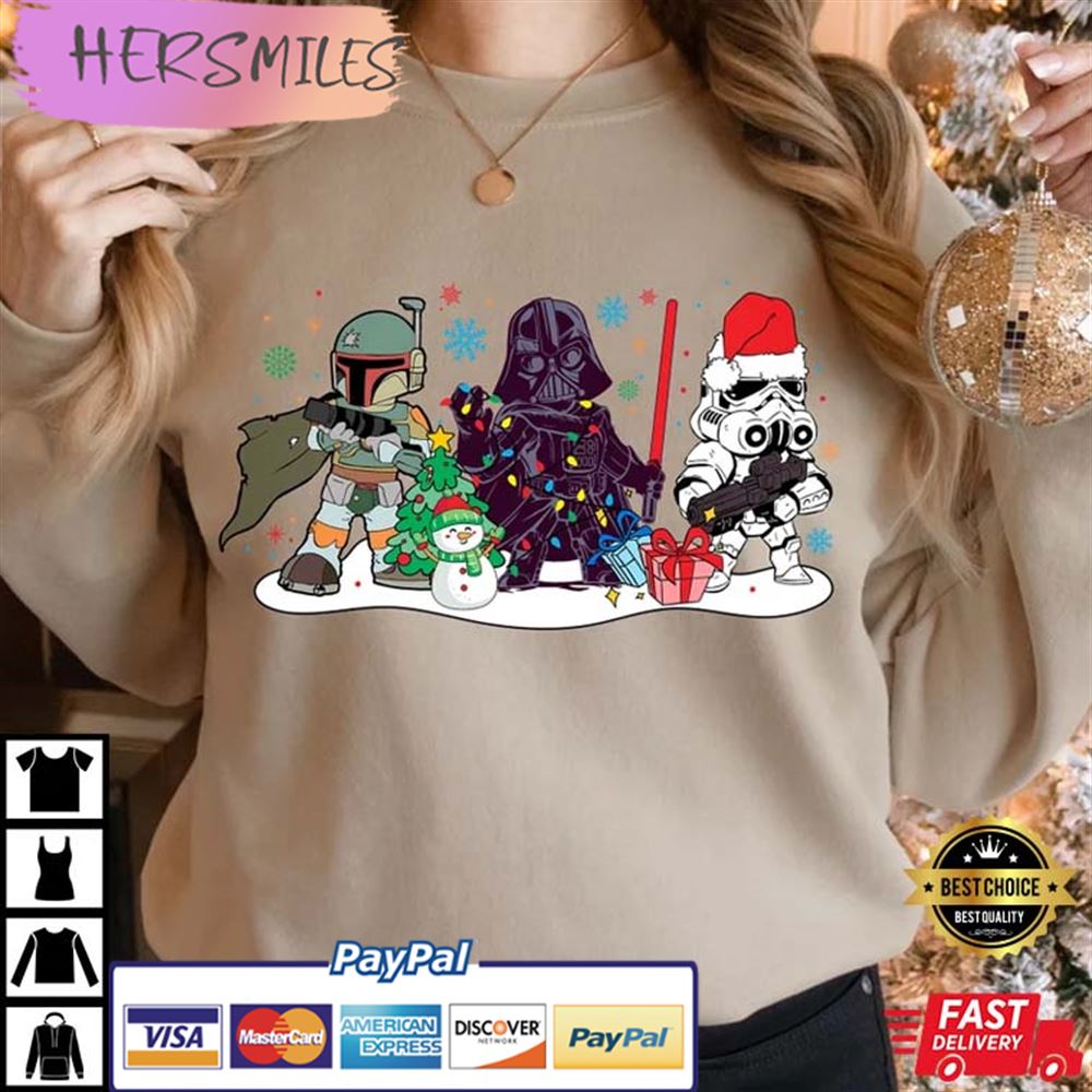 Darth Vader Stormtrooper Boba Fett Christmas Best T-shirt Darth Vader Stormtrooper Boba Fett Christmas Best T-shirt