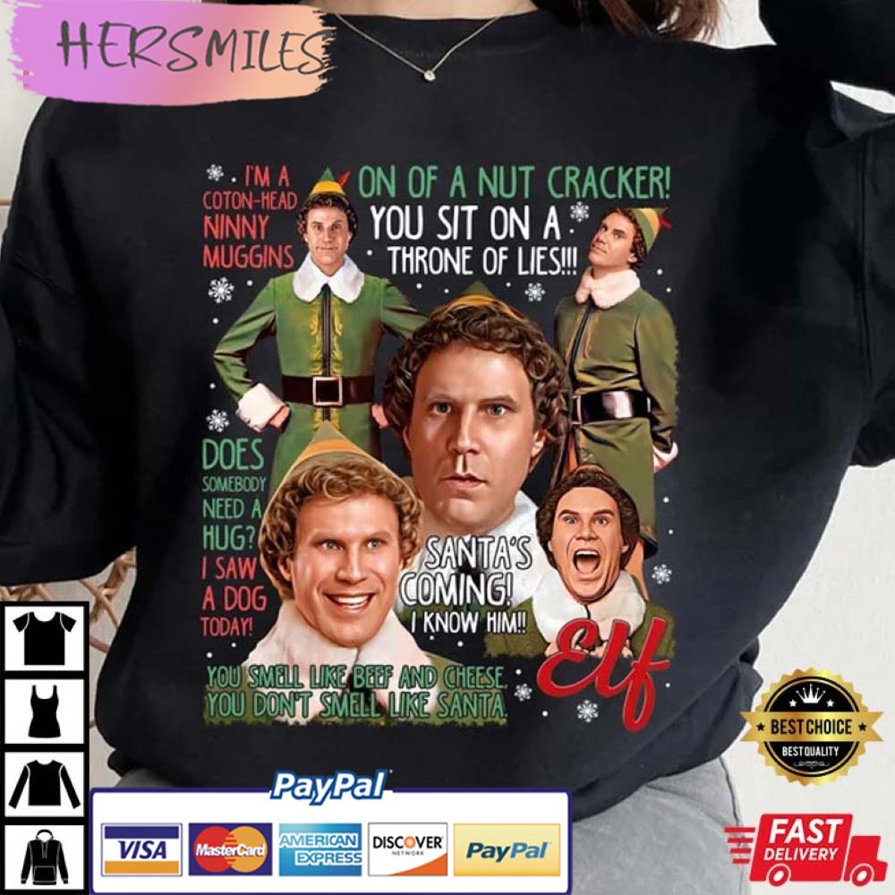 Elf Quotes Buddy Hobbs Vintage Christmas Best T-Shirt Elf Quotes Buddy Hobbs Vintage Christmas Best T-Shirt