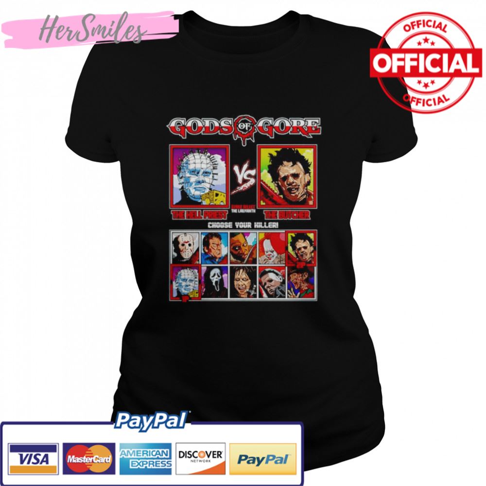 Gods of Gore Hellraiser vs Texas Chainsaw Massacre shirt