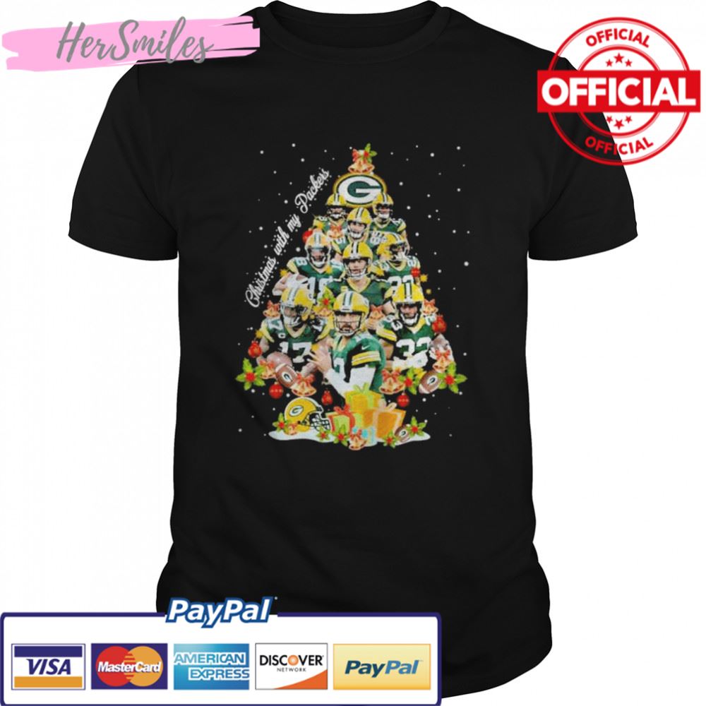 Green Bay Packers team Christmas with my Packers signatures tree 2022 shirt