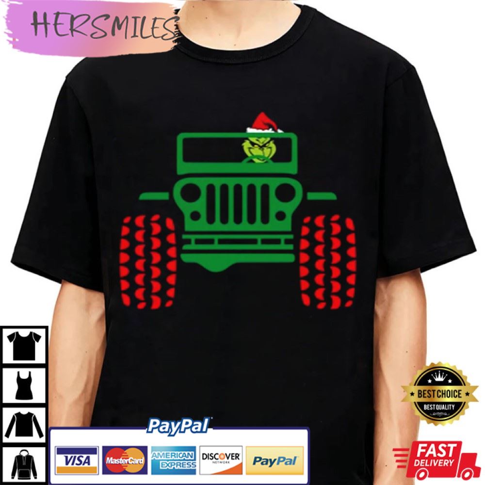 Grinch On Jeep, Funny Christmas Best T-Shirt