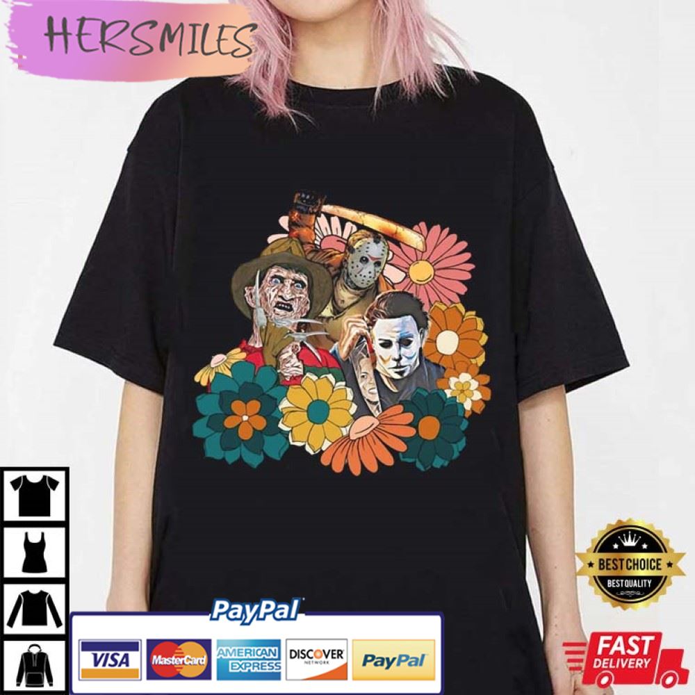 Halloween Floral, Horror Movie Best T-Shirt
