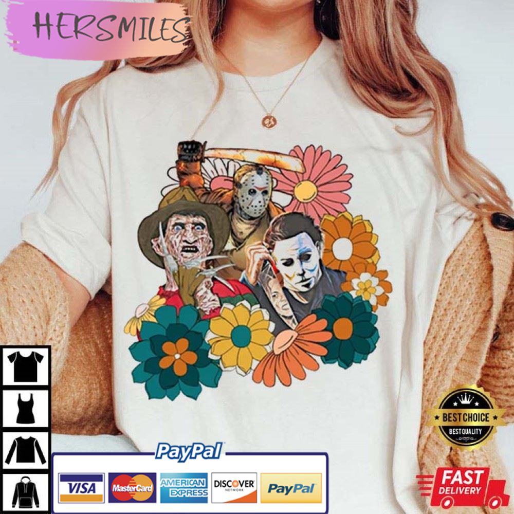 Halloween Floral, Horror Movie Best T-Shirt