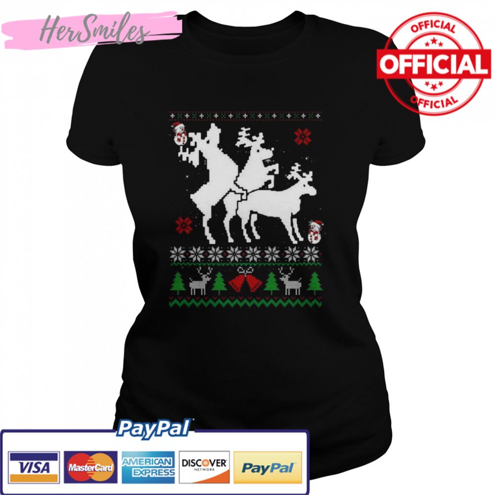 Humping Reindeer Deer Moose Love Ugly Christmas 2022 shirt