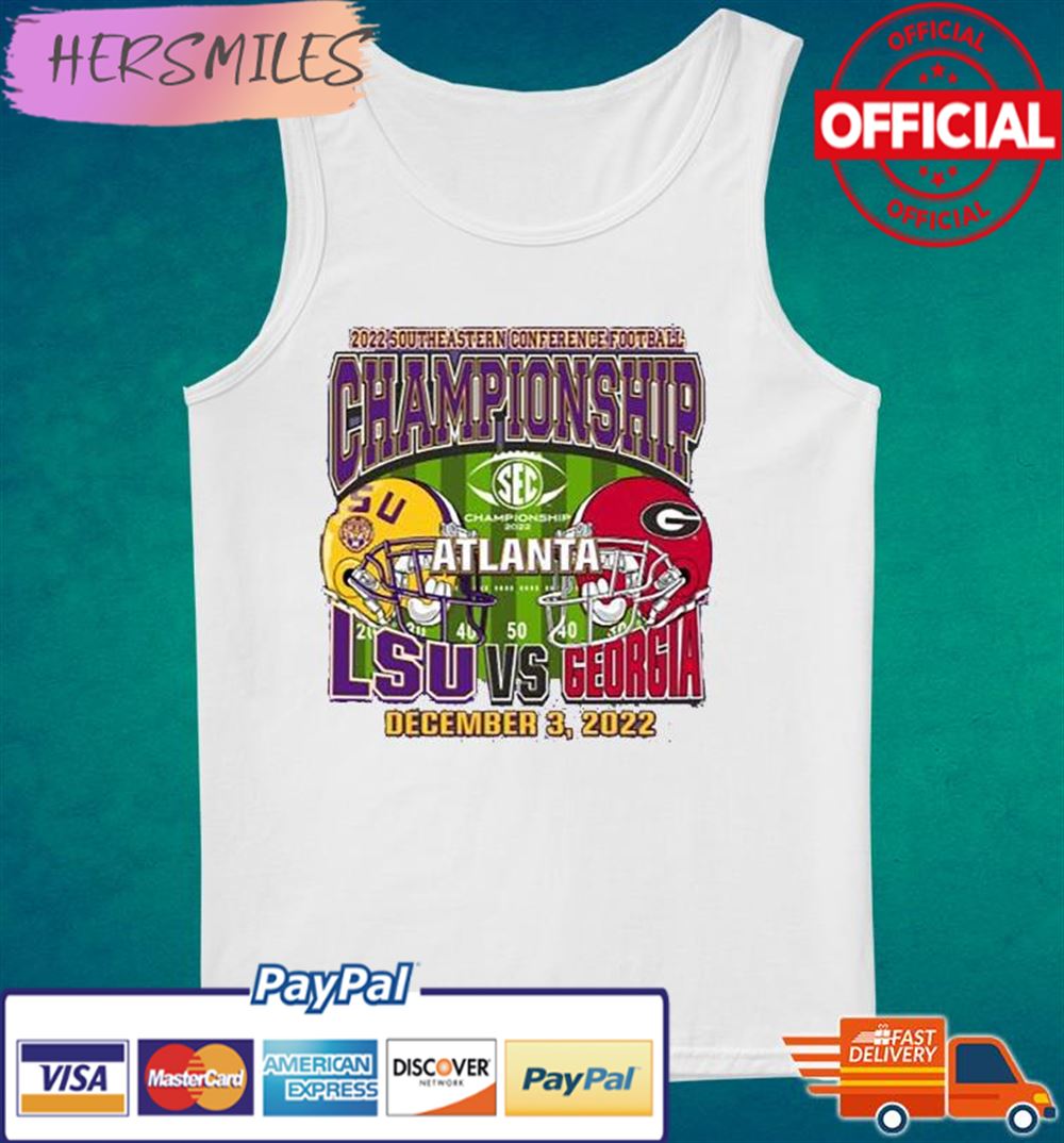 LSU Vs Georgia SEC Championship Game Match Up 2022 T-shirt LSU Vs Georgia SEC Championship Game Match Up 2022 T-shirt