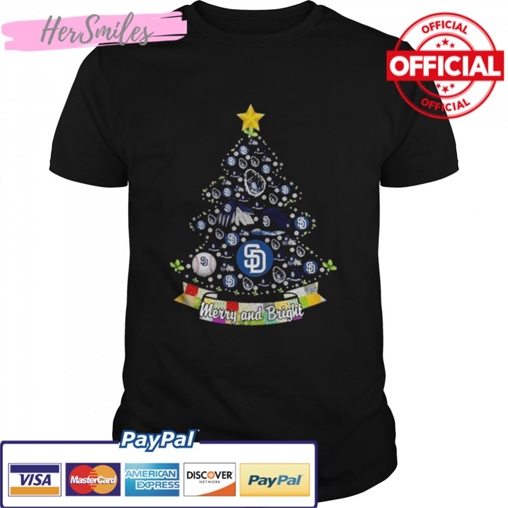 Merry And Bright San Diego Padres MLB Christmas Tree 2022 Shirt