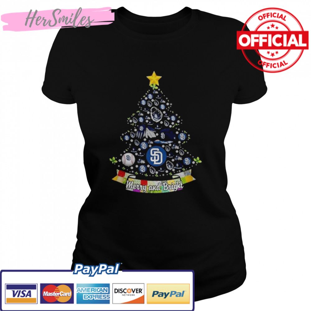 Merry And Bright San Diego Padres MLB Christmas Tree 2022 Shirt