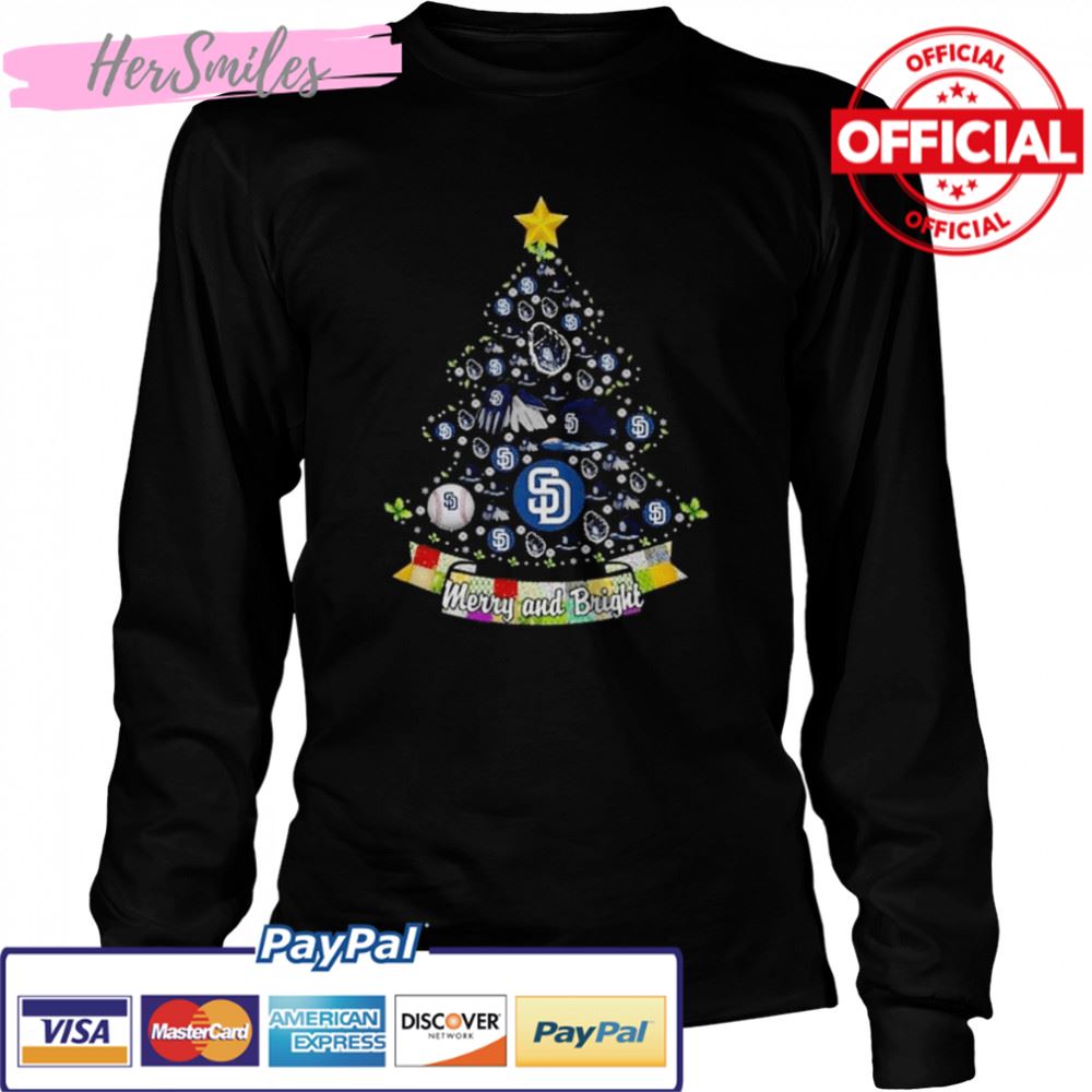 Merry And Bright San Diego Padres MLB Christmas Tree 2022 Shirt Merry And Bright San Diego Padres MLB Christmas Tree 2022 Shirt