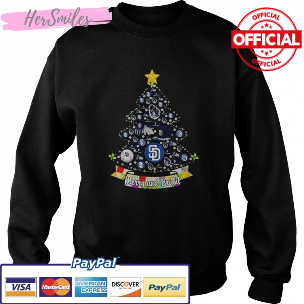 Merry And Bright San Diego Padres MLB Christmas Tree 2022 Shirt Merry And Bright San Diego Padres MLB Christmas Tree 2022 Shirt