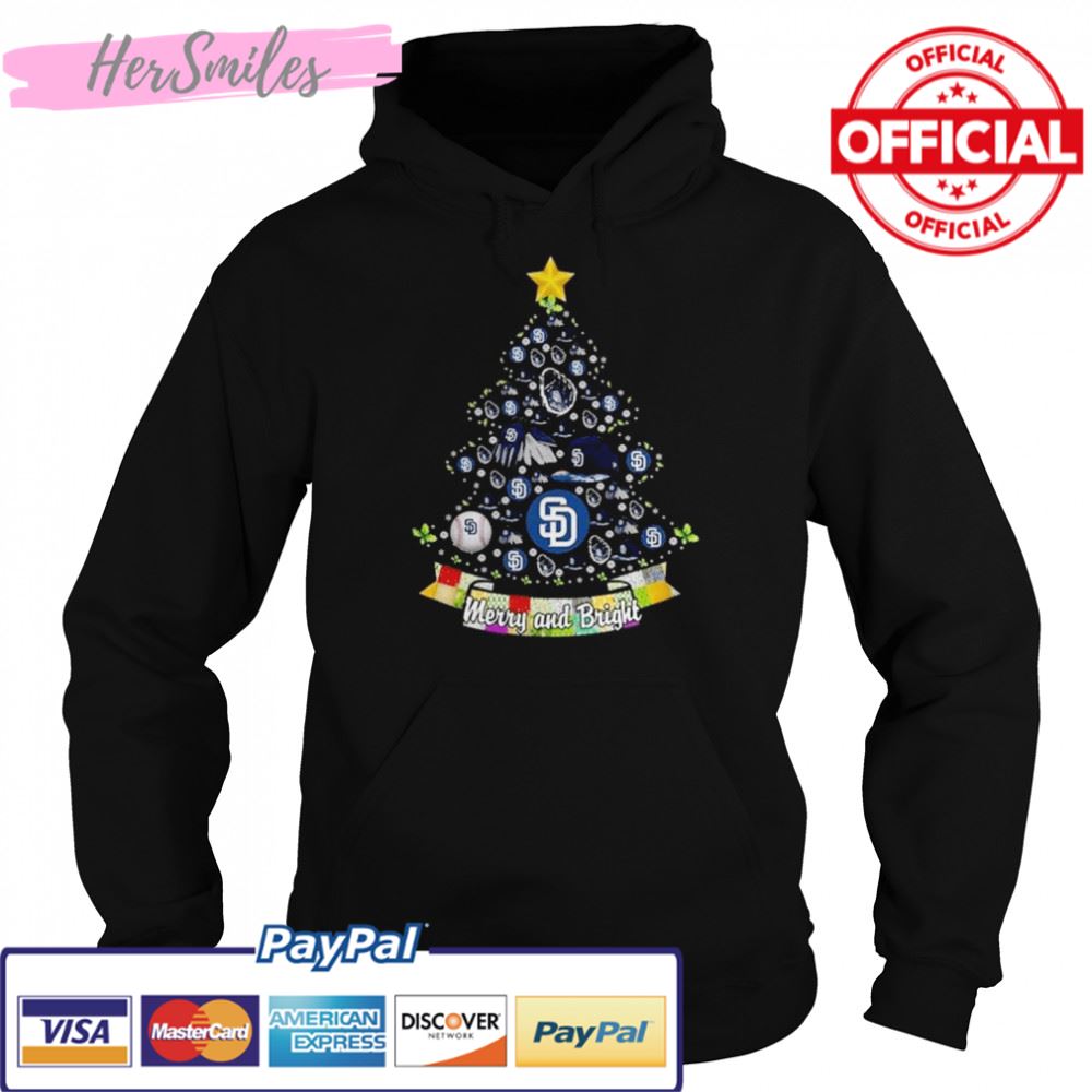 Merry And Bright San Diego Padres MLB Christmas Tree 2022 Shirt Merry And Bright San Diego Padres MLB Christmas Tree 2022 Shirt