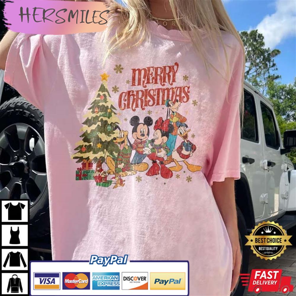 Merry Christmas Disney Mickey And Minnie Walt Disney World Magic Kingdom BestT-shirt Merry Christmas Disney Mickey And Minnie Walt Disney World Magic Kingdom BestT-shirt
