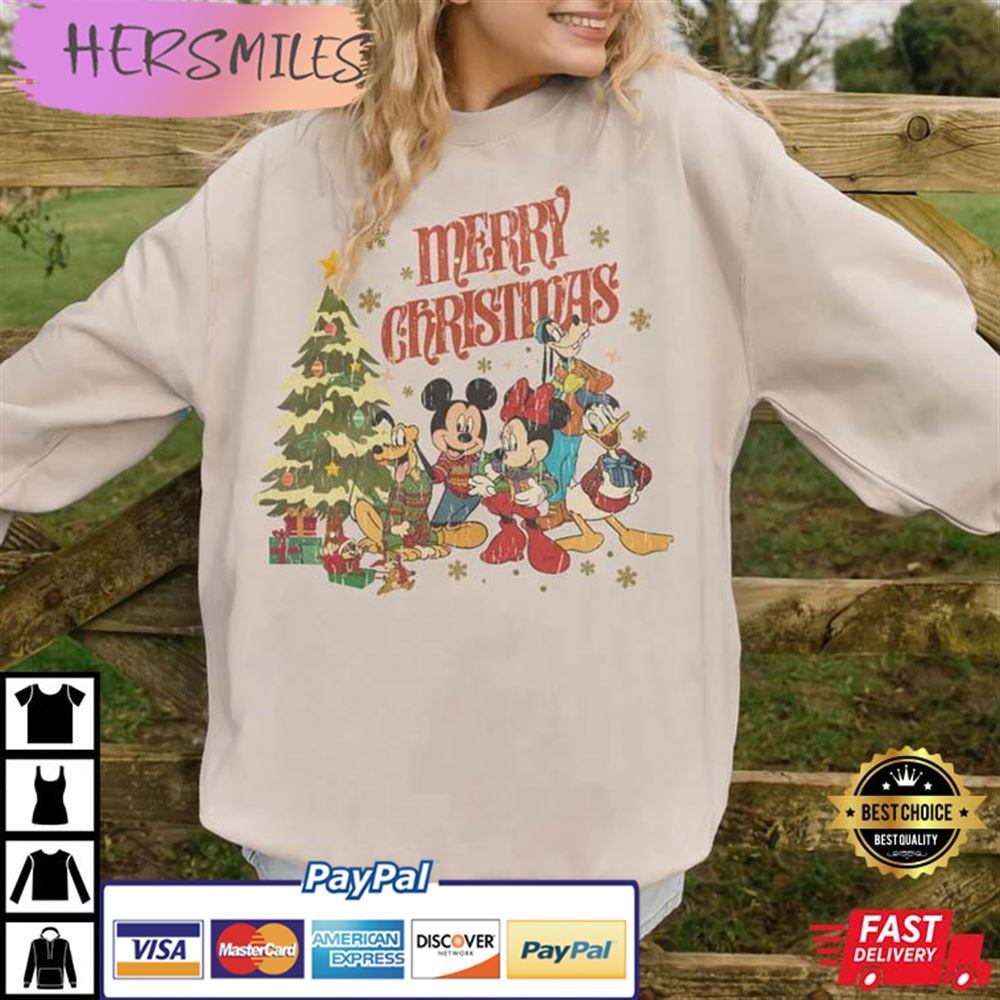 Merry Christmas Disney Mickey And Minnie Walt Disney World Magic Kingdom BestT-shirt Merry Christmas Disney Mickey And Minnie Walt Disney World Magic Kingdom BestT-shirt