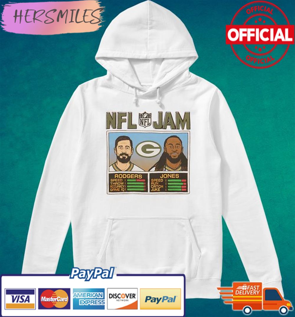NFL Jam Green Bay Packers Aaron Rodgers and Aaron Jones T-shirt