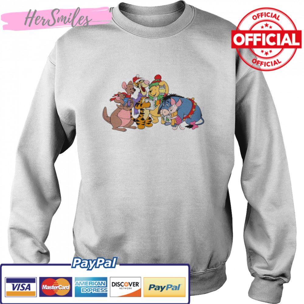 Reading A Book Under Snow Christmas Design Winnie The Pooh shirt Reading A Book Under Snow Christmas Design Winnie The Pooh shirt
