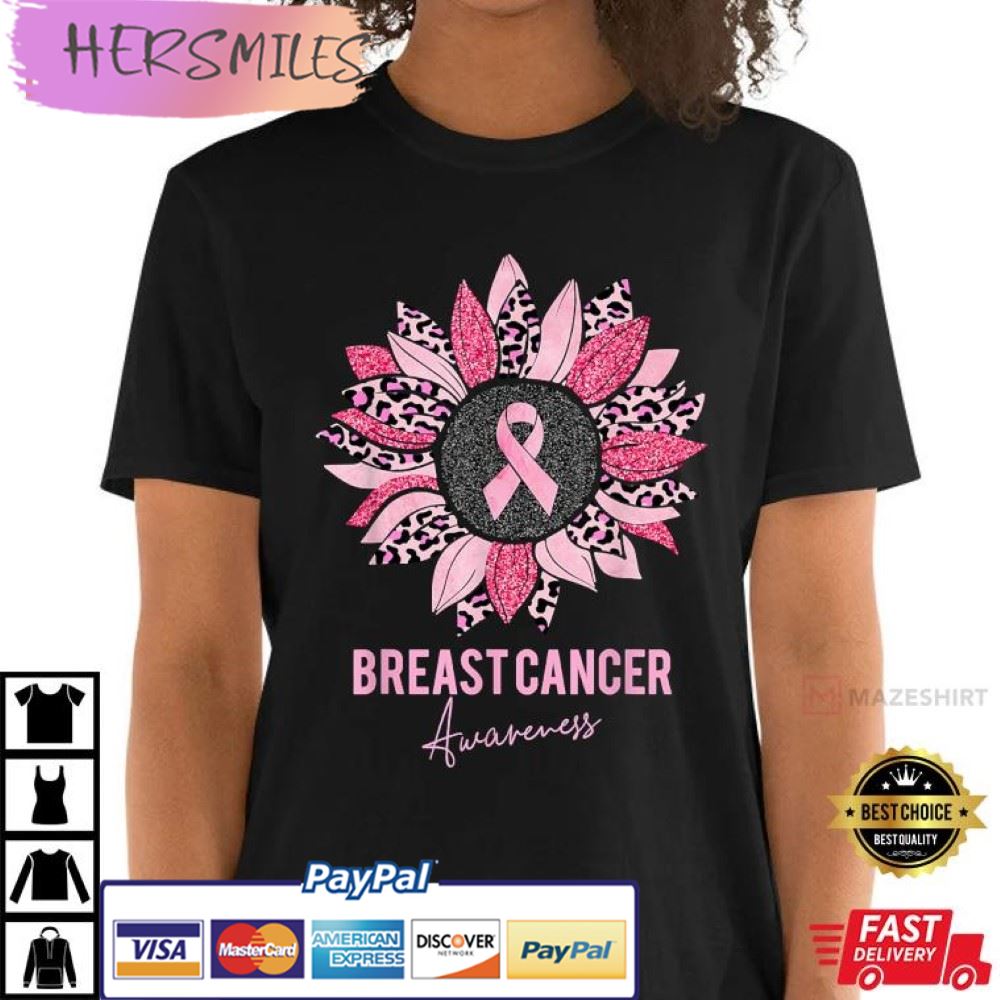 Sunflower Pink Breast Cancer Awareness Trending Best T-Shirt