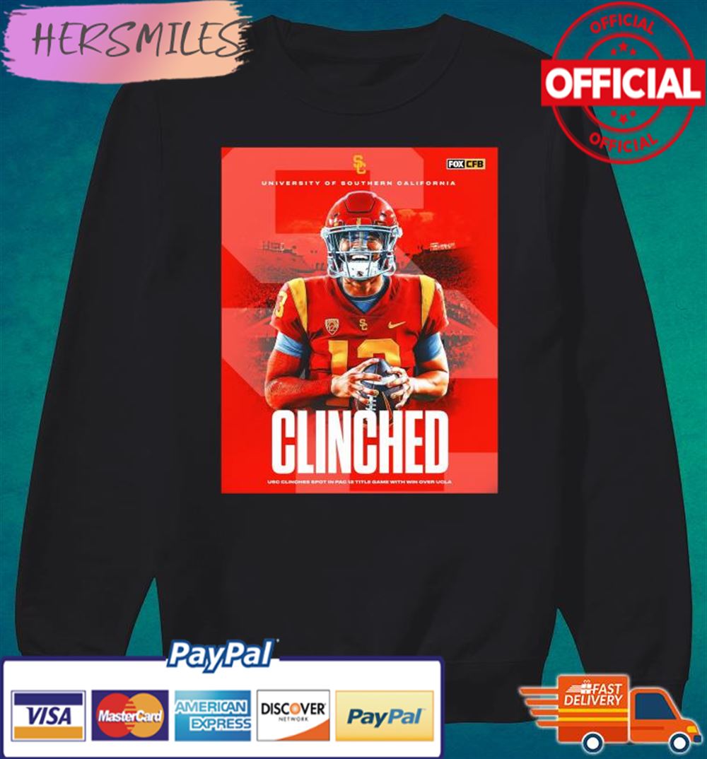 University Of Southern California Football 2022 Pac-12 Cinched T-shirt University Of Southern California Football 2022 Pac-12 Cinched T-shirt