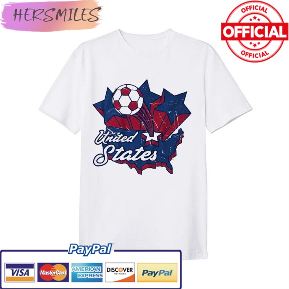 USA Soccer Vintage Map T-shirt