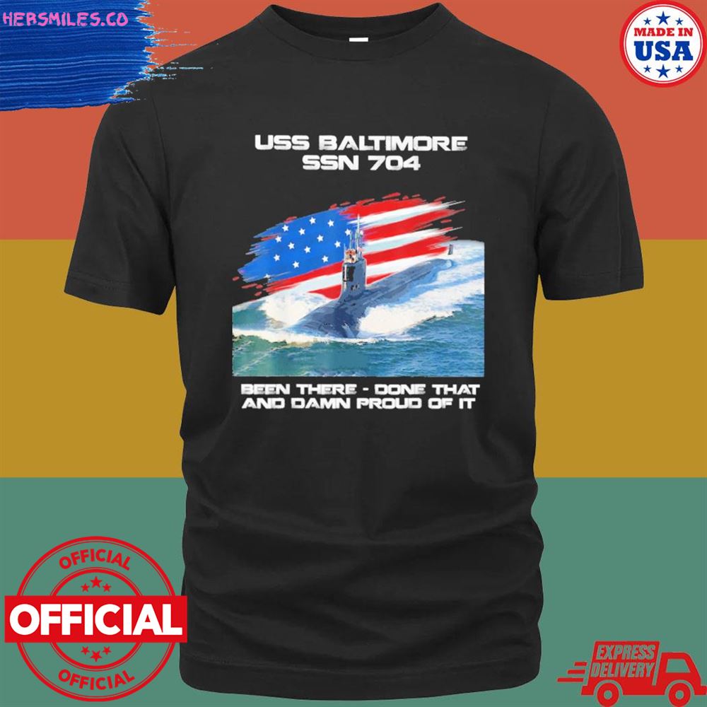 Uss Baltimore Ssn 704 American Flag Submarine Veteran T-shirt