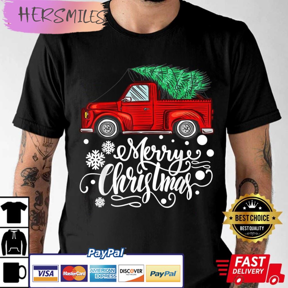 Vintage Red Truck With Christmas Tree Best T-Shirt Vintage Red Truck With Christmas Tree Best T-Shirt