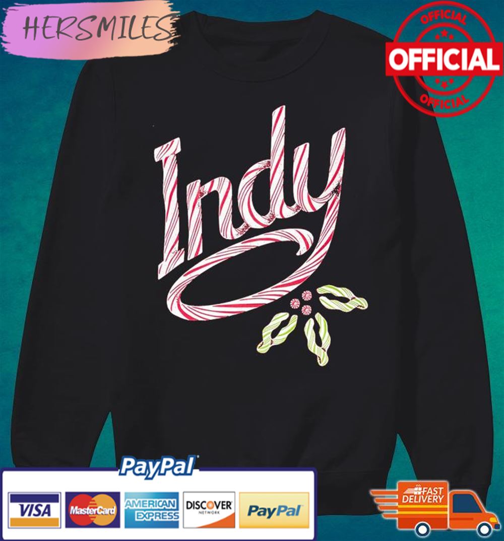 Visit Indy Candy Cane Christmas T-shirt Visit Indy Candy Cane Christmas T-shirt