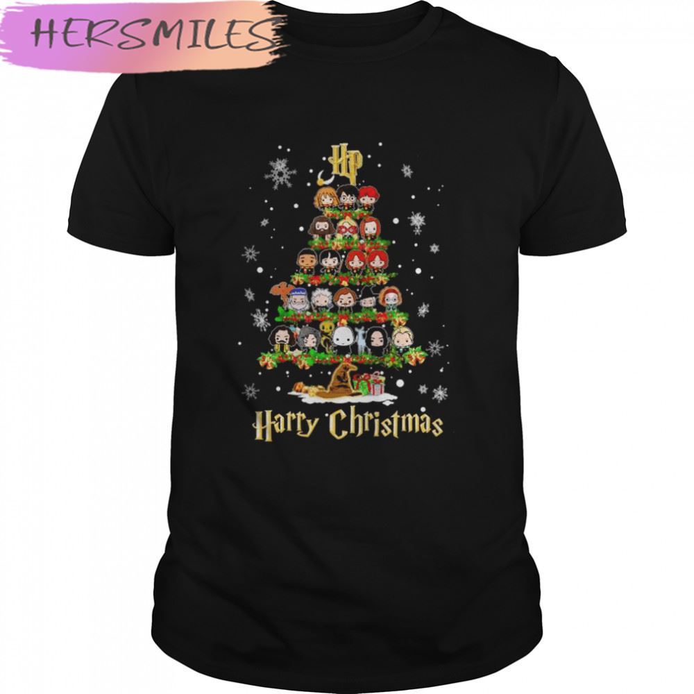 Harry Potter Characters Chibi Harry Christmas Tree T-shirt