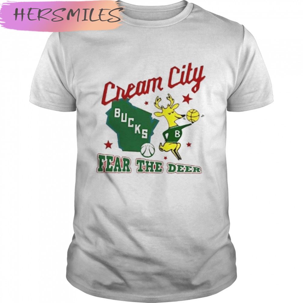 Cream City Milwaukee Bucks Fear The Deer Basketball Shirt