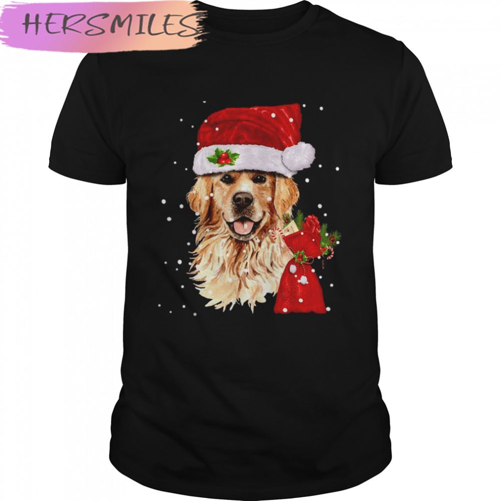 Golden Retriever Dog Christmas Holiday Gift T-shirt