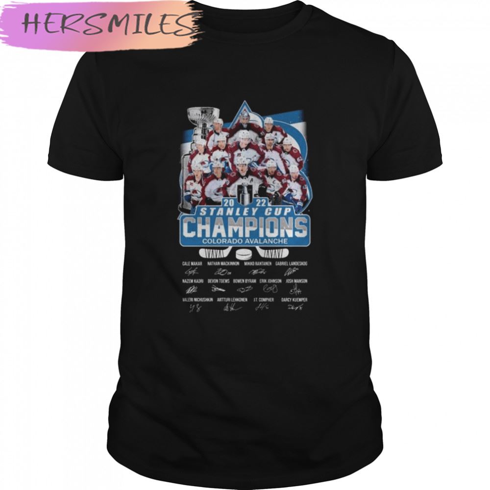 Awesome colorado Avalanche 2022 stanley cup champions signatures T-shirt