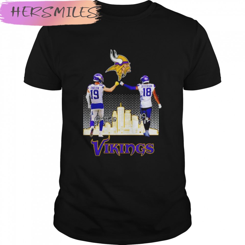 Adam Thielen and Justin Jefferson Minnesota Vikings signatures T-shirt