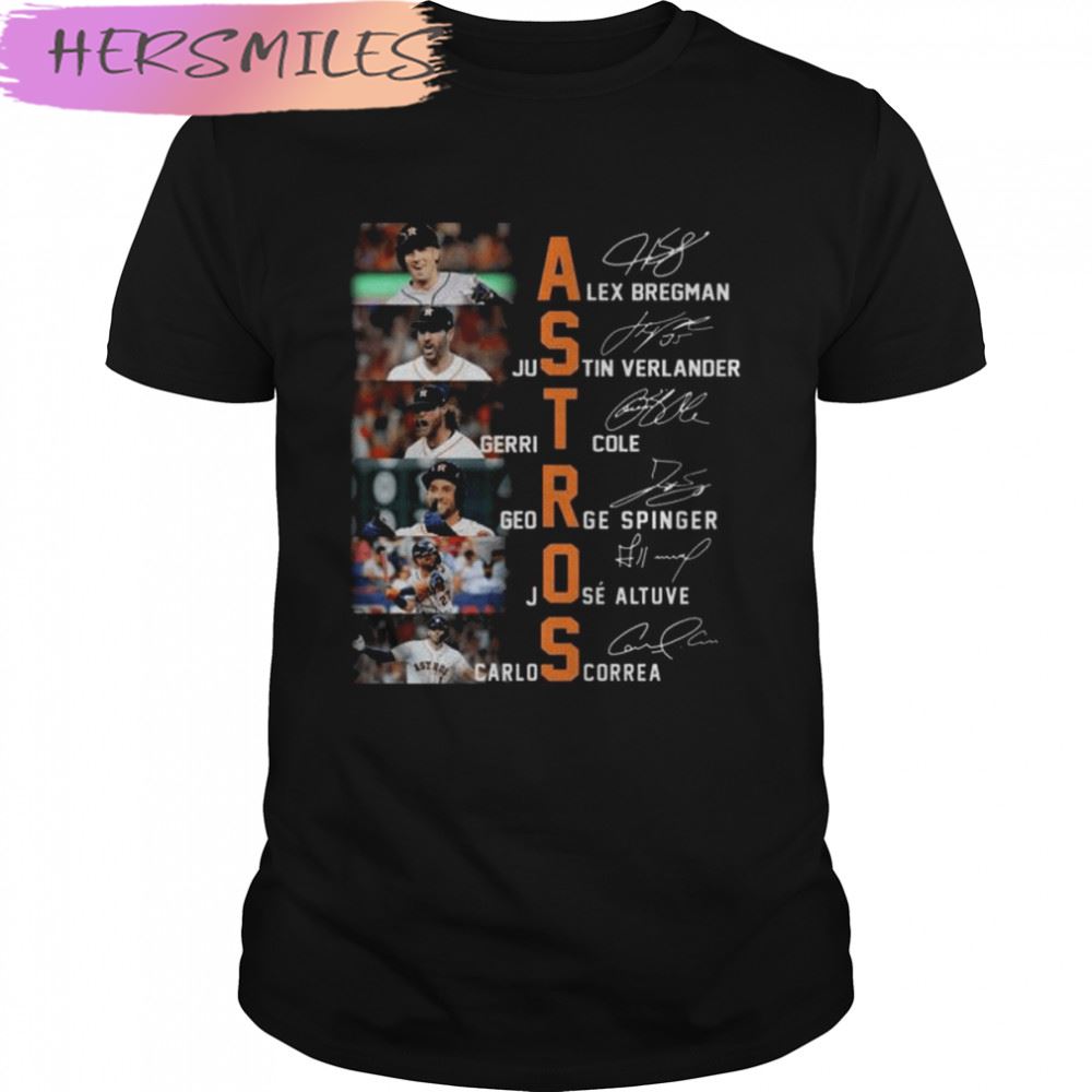 Houston Astros all team Alex Bregman Justin Verlander signatures 2022 T-shirt