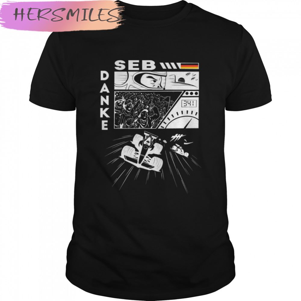 Thank You German Flag F1 Racing Anime Danke Seb T-shirt