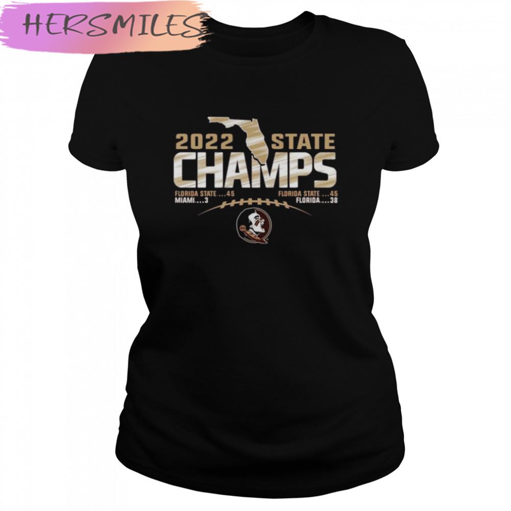 Ncaa 2022 florida state seminoles state champions football score T-shirt